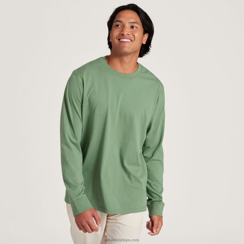 Allbirds erkek allgood pamuklu uzun kollu tişört L6L2L138 puslu kargo - Image 1