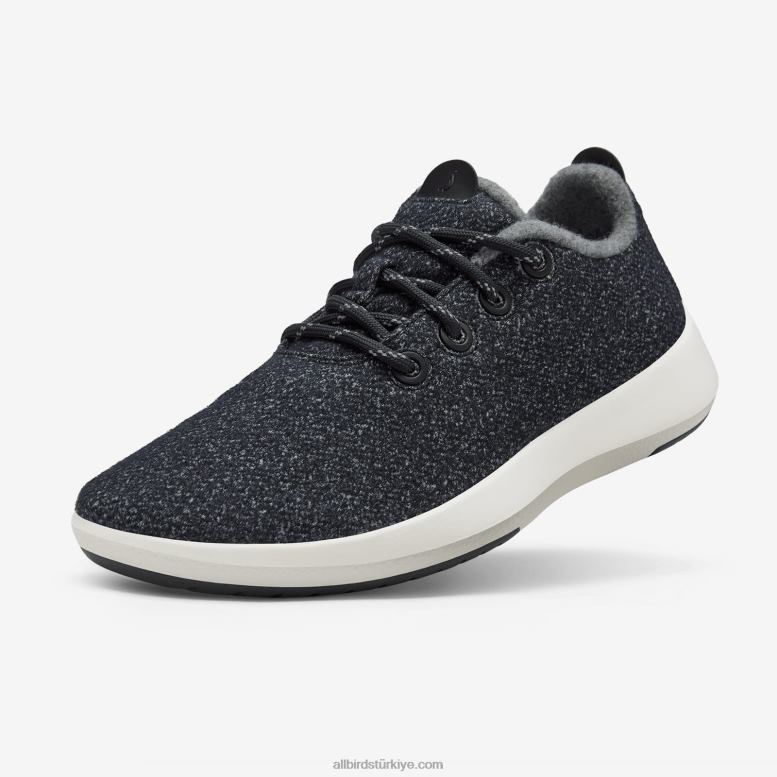 Allbirds erkek yün koşucu mizzles L6L2L49 koyu gri (doğal beyaz taban) - Image 1