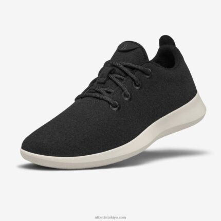 Allbirds erkek yün koşucular L6L2L30 gerçek siyah (krem taban)