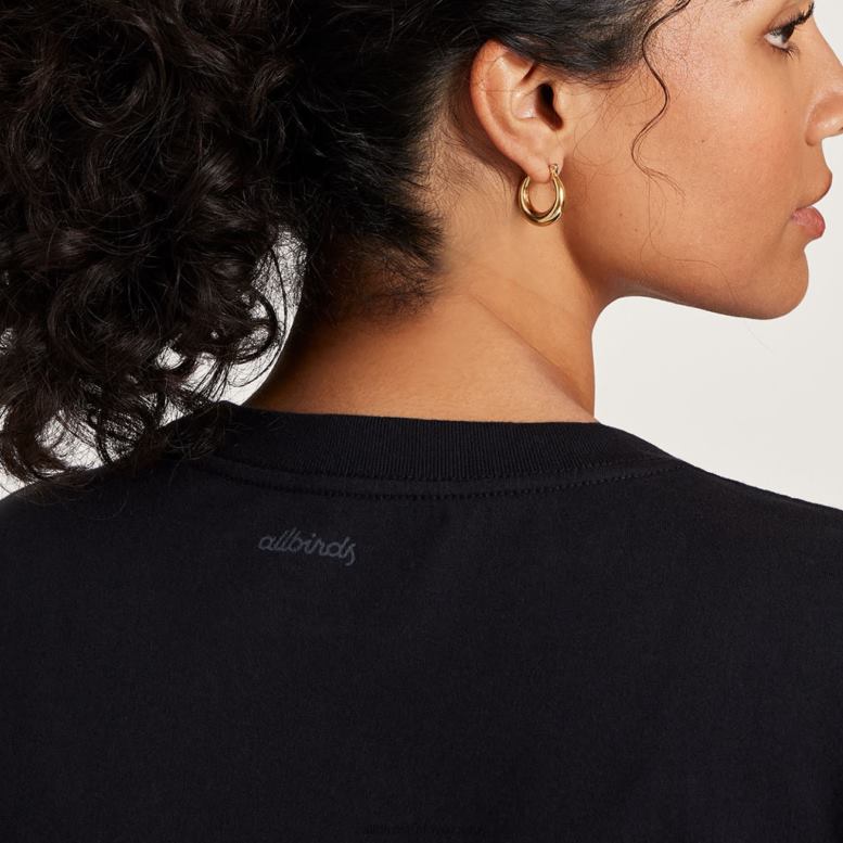 Allbirds kadın allgood pamuklu tişört L6L2L216 doğal siyah - Image 4