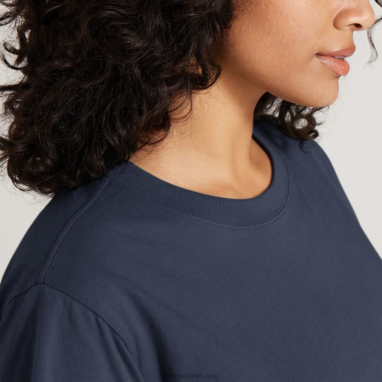 Allbirds kadın allgood pamuklu tişört L6L2L217 puslu indigo - Image 2