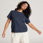 Allbirds kadın allgood pamuklu tişört L6L2L217 puslu indigo