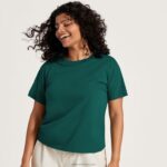 Allbirds kadın allgood pamuklu tişört L6L2L218 derin zümrüt