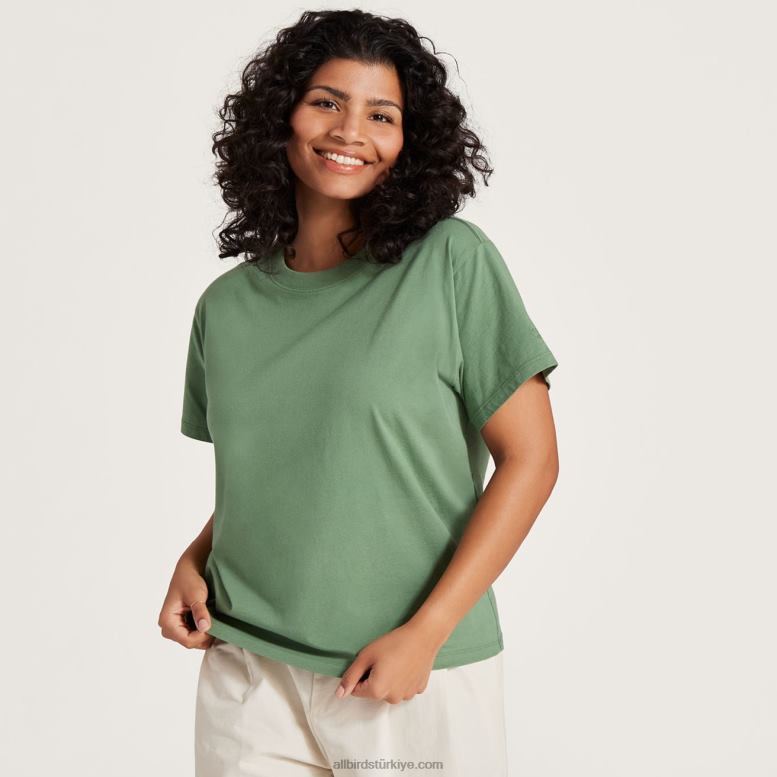 Allbirds kadın allgood pamuklu tişört L6L2L219 puslu kargo - Image 2