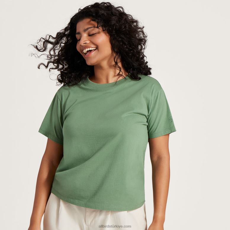 Allbirds kadın allgood pamuklu tişört L6L2L219 puslu kargo - Image 1