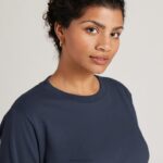 Allbirds Kadın allgood pamuklu uzun kollu tişört L6L2L222 puslu indigo - Image 2