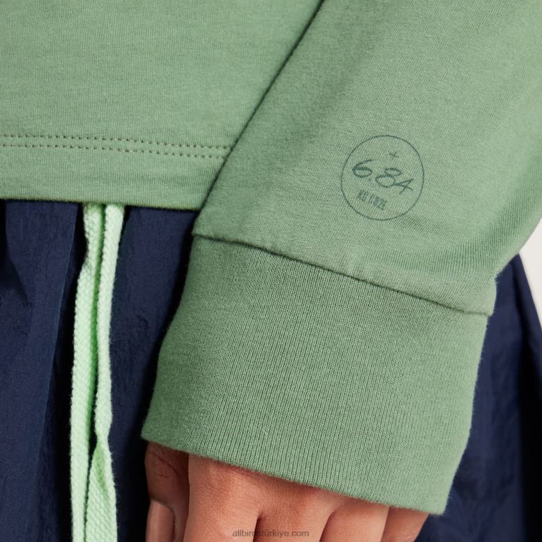Allbirds Kadın allgood pamuklu uzun kollu tişört L6L2L223 puslu kargo - Image 5