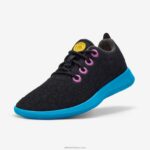 Allbirds küçük kuşlar yün yolluklar - büyük çocuklar L6L2L262 doğal siyah (gelişmiş deniz mavisi taban)
