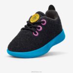 Allbirds küçük kuşlar yün yolluklar - küçük çocuklar L6L2L239 doğal siyah (gelişmiş deniz mavisi taban)