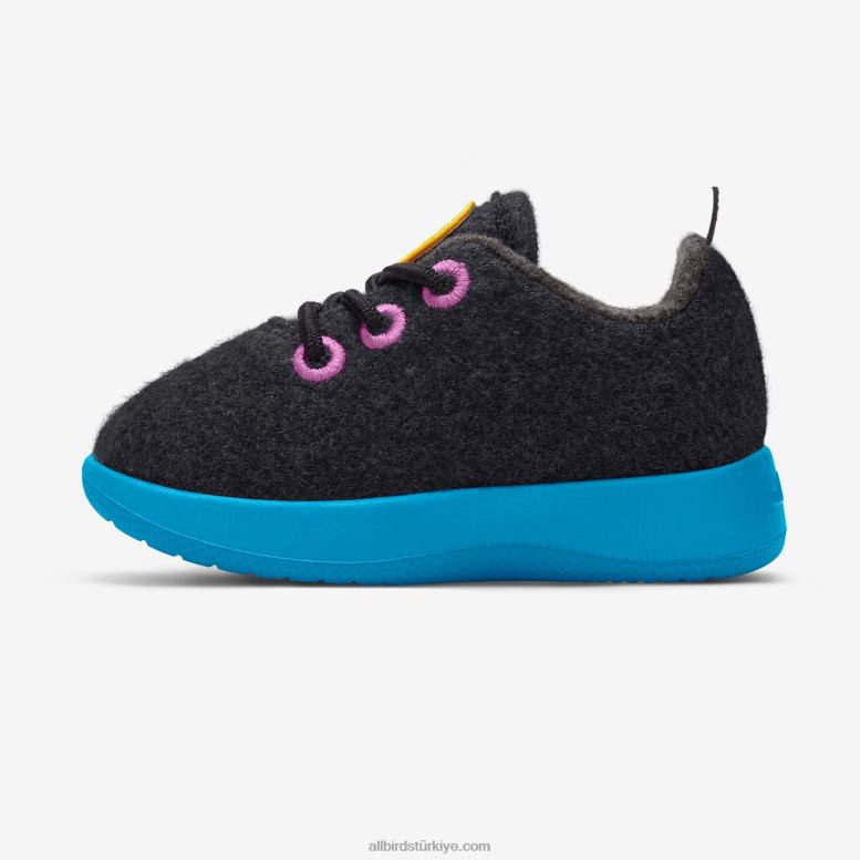 Allbirds küçük kuşlar yün yolluklar - küçük çocuklar L6L2L239 doğal siyah (gelişmiş deniz mavisi taban) - Image 3